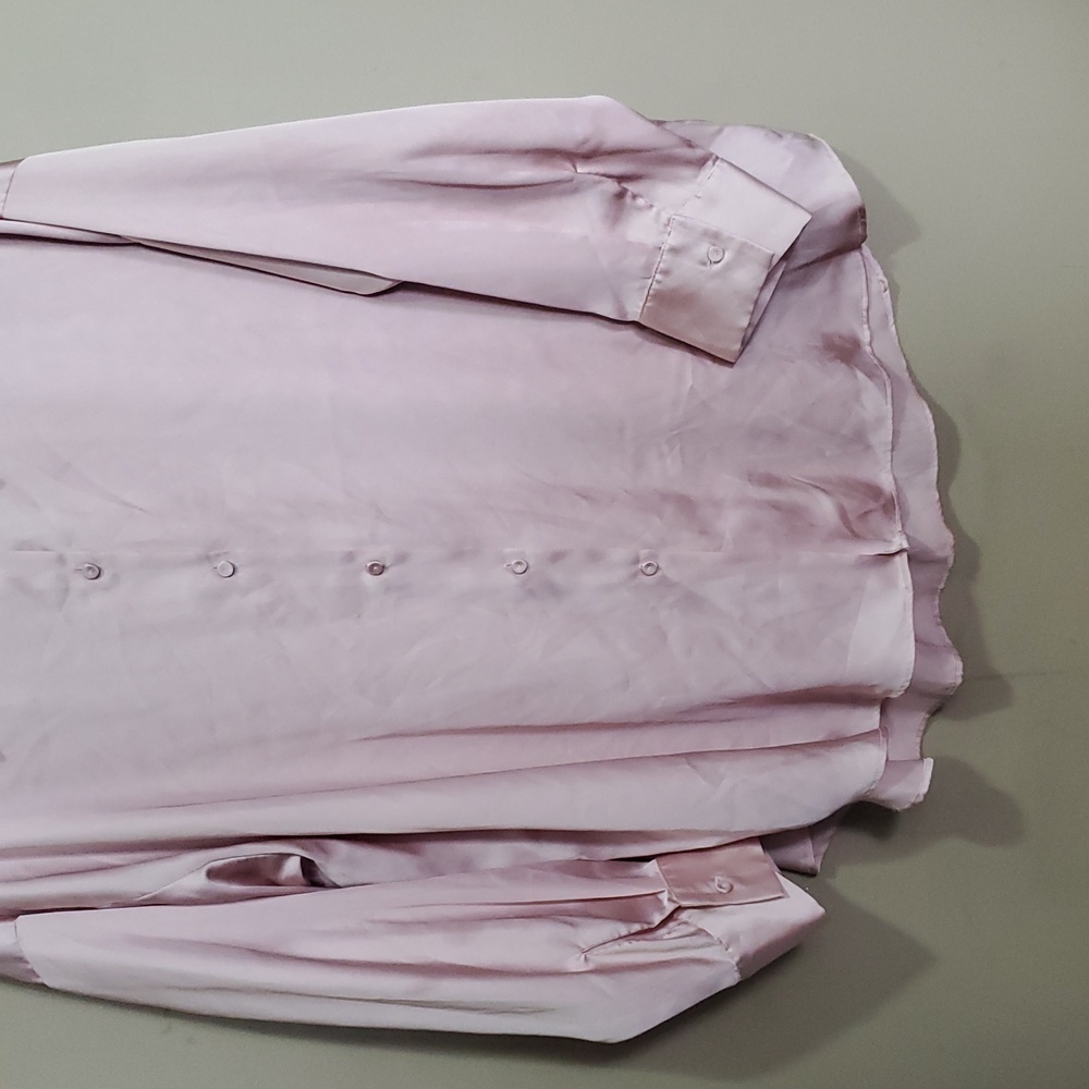 Zara Pinkish Beige Button Down Blouse Size Xl - Picture 3 of 9